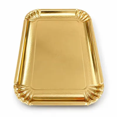Vassoi oro rettangolari in cartone per pasticceria con bordino, dal N.2 al N.10, confezione da 10 kg Del Pin