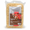 Kit confezionamento cesti regalo con foglio cellophane 100x130 cm, fiocco rosso e truciolo in legno Preda
