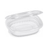 Vaschette ovali in plastica PET 120 ml con coperchio incernierato Cuki G0-120 - 50 pz