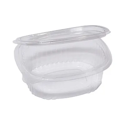 Vaschette ovali in plastica PET 250 ml con coperchio incernierato Cuki G0-250 - 50 pz