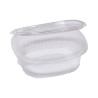 Vaschette ovali in plastica PET 250 ml con coperchio incernierato Cuki G0-250 - 50 pz