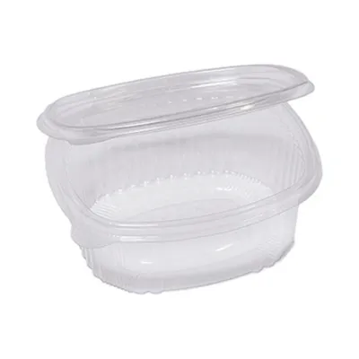 Vaschette ovali in plastica PET 375 ml con coperchio incernierato Cuki G1-375 - 50 pz