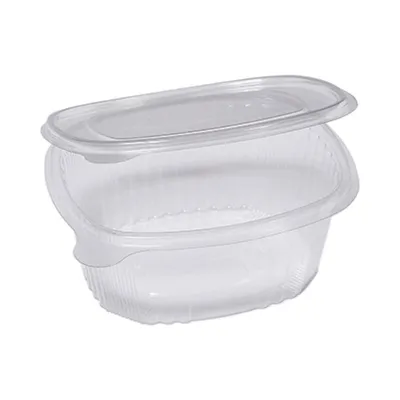 Vaschette ovali in plastica PET 750 ml con coperchio incernierato Cuki G2-750 - 50 pz