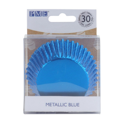 Confezione da 30 pirottini metallizzati blu PME
