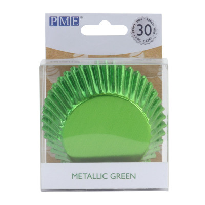 Confezione da 30 pirottini metallizzati verdi PME