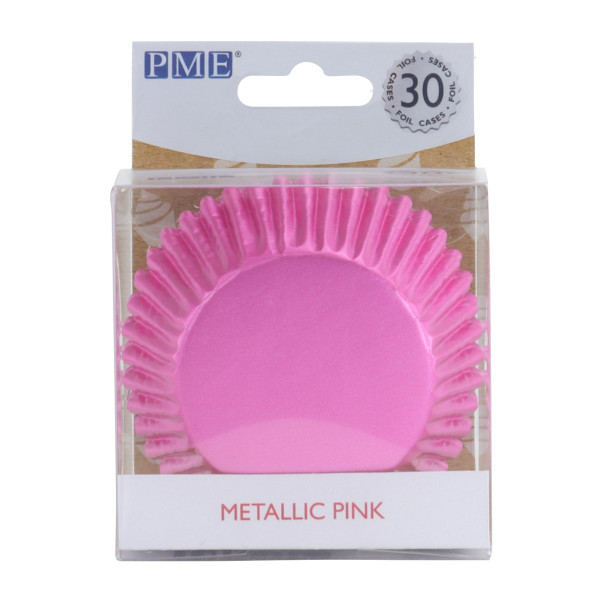 Confezione da 30 pirottini metallizzati rosa PME