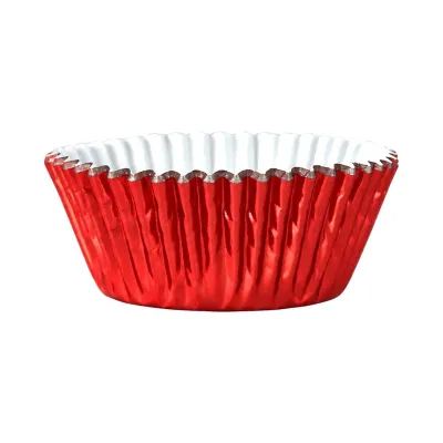 Pirottini per cupcake e muffin metallizzati rossi PME - 30 pz