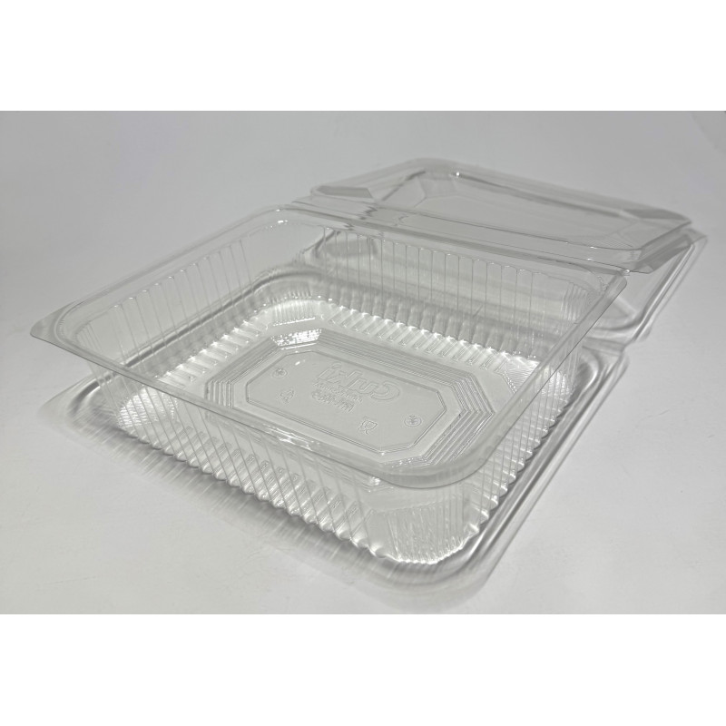 Vaschette in PET trasparenti con coperchio incernierato Cuki - varie misure - 50 pz