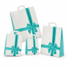 Shopper regalo in carta Fiocco con maniglie piatte bianche, varie misure Carpad