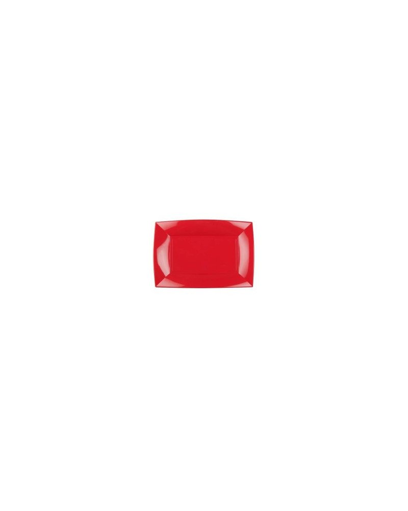 Piatto Piano Rettangolare Riutilizzabile Rosso - 6pz