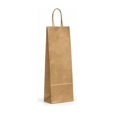 Busta portabottiglie in carta argento o oro con maniglie ritorte 14+8,5x39,5 cm Carpad