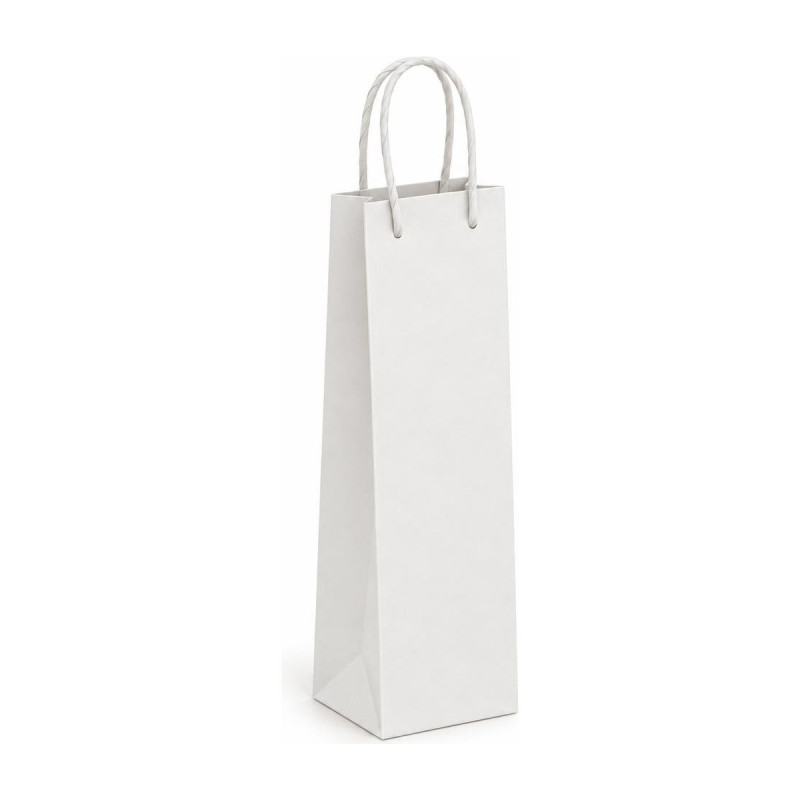 Busta portabottiglie in carta 16+7x39 cm con maniglia ritorta, 8 colori, per 1 bottiglia