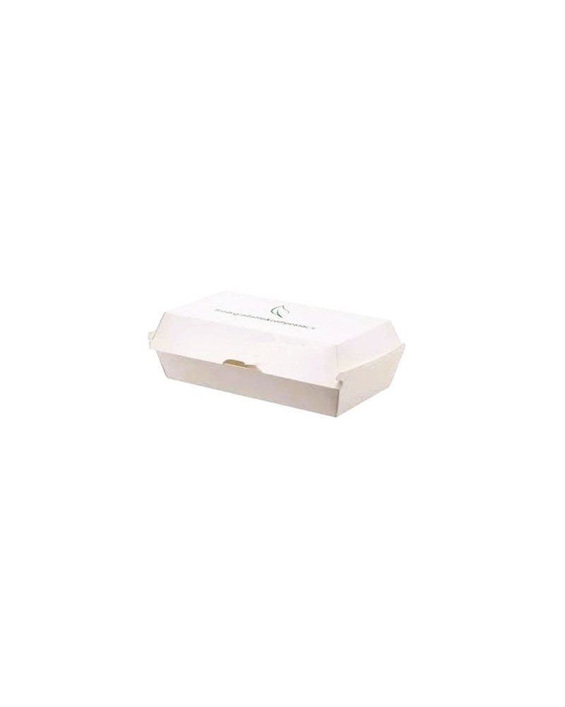 Scatole Hamburger Bio & Compostabile Bianco - 20,5x10,7cm - 25pz