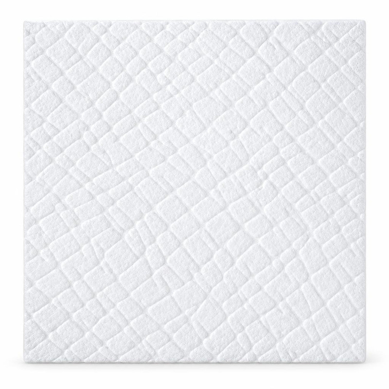 Tovaglie politenate impermeabili bianche goffrate 100x100 cm - 50 pz
