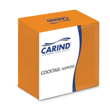 Tovaglioli di carta cocktail 24x24 cm doppio velo arancio - 100 pz