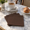 Tovaglioli di carta cocktail 24x24 cm doppio velo marroni - 100 pz