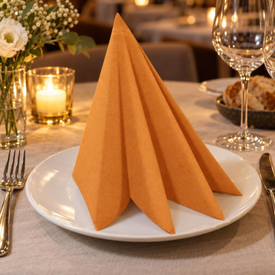 Tovaglioli airlaid effetto stoffa Tork Linstyle 39x39 cm arancio - 50 pz