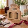 Cestello porta vasetti in cartoncino 2 posti alto avana