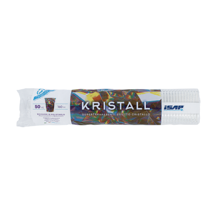 Bicchieri di plastica rigida trasparenti Kristall 160 ml - 50 pz