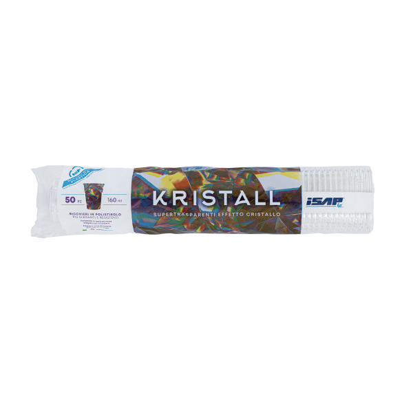 Bicchieri di plastica rigida trasparenti Kristall 160 ml - 50 pz