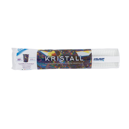 Bicchieri di plastica rigida trasparenti Kristall 205 ml - 50 pz