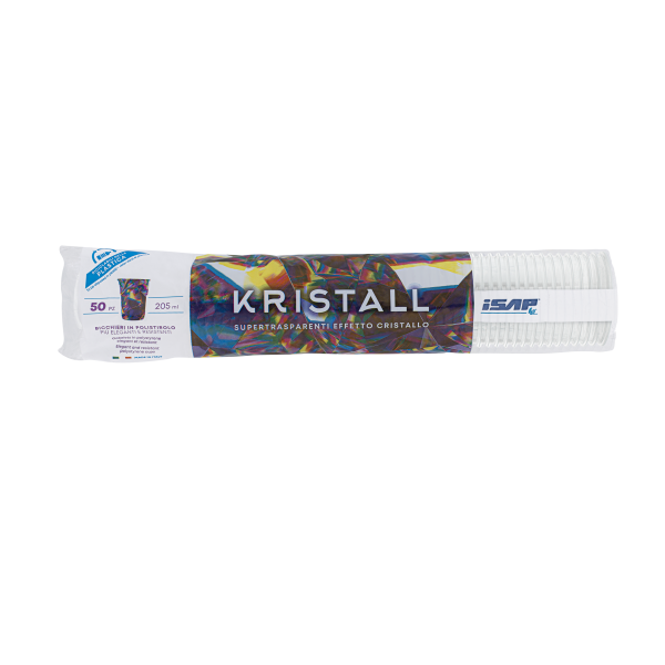 Bicchieri di plastica rigida trasparenti Kristall 205 ml - 50 pz