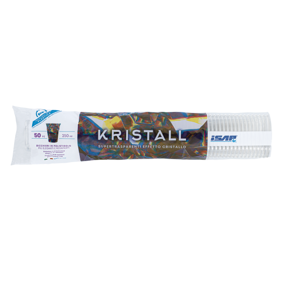 Bicchieri di plastica rigida trasparenti Kristall 250 ml - 50 pz
