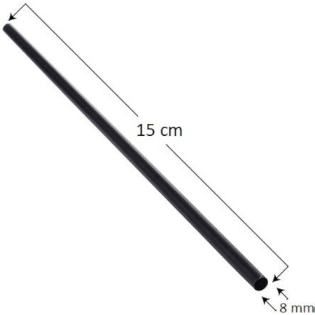 Cannucce compostabili in PLA nere per cocktail 15 cm - 250 pz