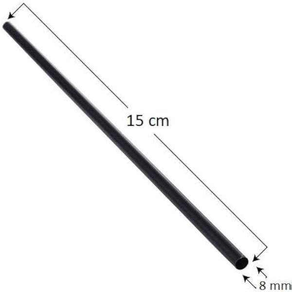 Cannucce compostabili in PLA nere per cocktail 15 cm - 250 pz
