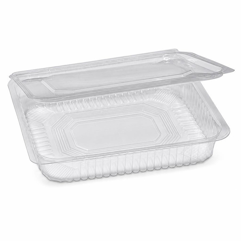 Vaschette in PET trasparenti con coperchio incernierato Cuki - varie misure - 50 pz