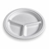 Piatti a 3 scomparti compostabili in polpa di cellulosa 26 cm - 50 pz