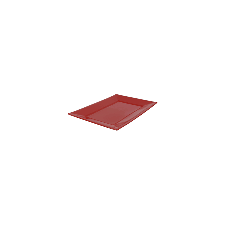 Piatti rettangolari riutilizzabili in polipropilene rossi 34,5x23 cm - 6 pz