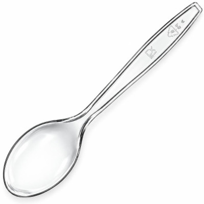 Cucchiai di plastica riutilizzabili Luxury trasparenti 19 cm - 50 pz