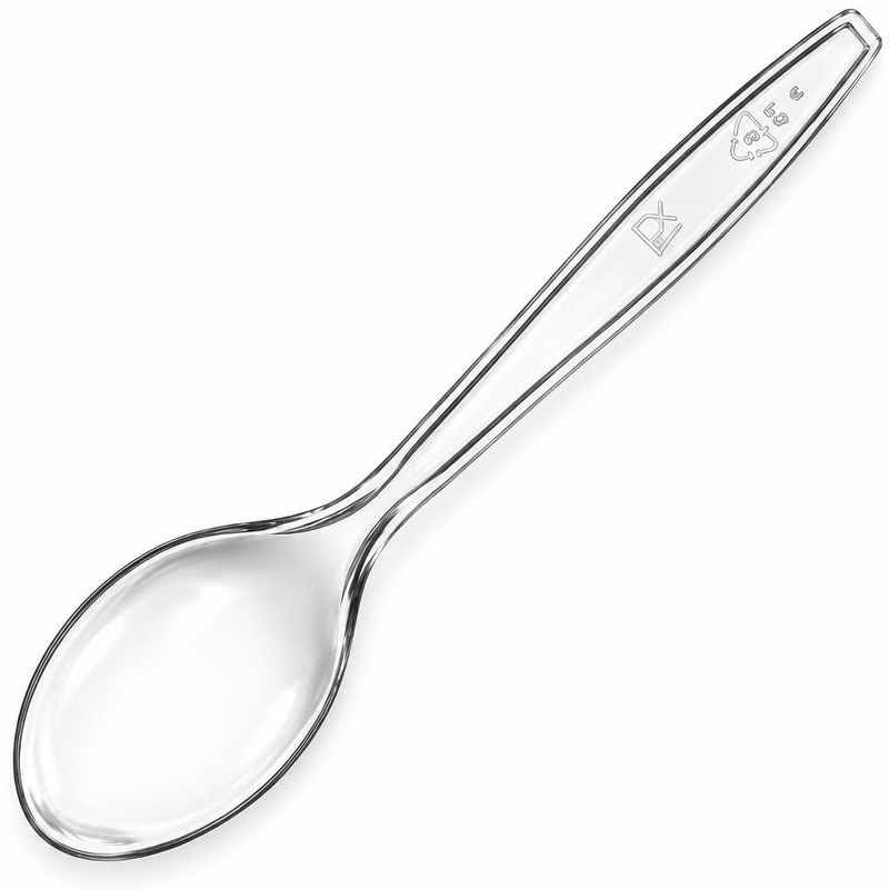 Cucchiai di plastica riutilizzabili Luxury trasparenti 19 cm - 50 pz