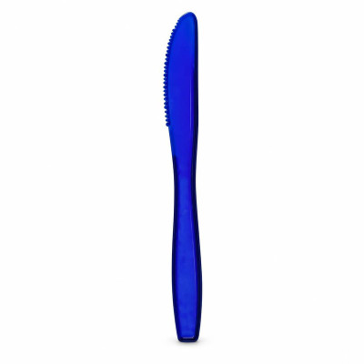 Coltelli di plastica riutilizzabili Luxury blu trasparenti 19 cm - 50 pz