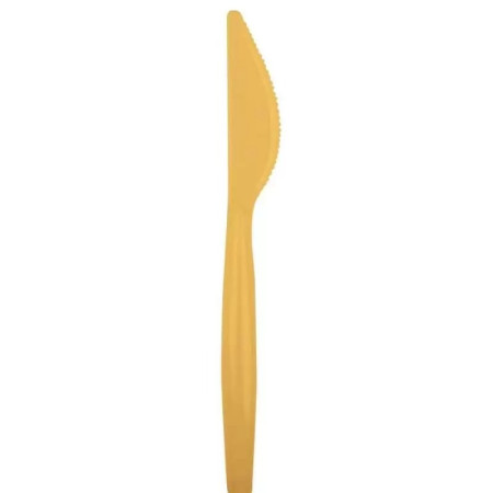 Coltelli di plastica riutilizzabili Luxury oro 18 cm - 50 pz