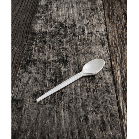 Cucchiai compostabili in bioplastica avorio 16 cm - 50 pz