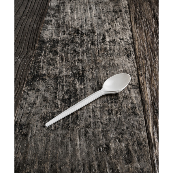 Cucchiai compostabili in bioplastica avorio 16 cm - 50 pz
