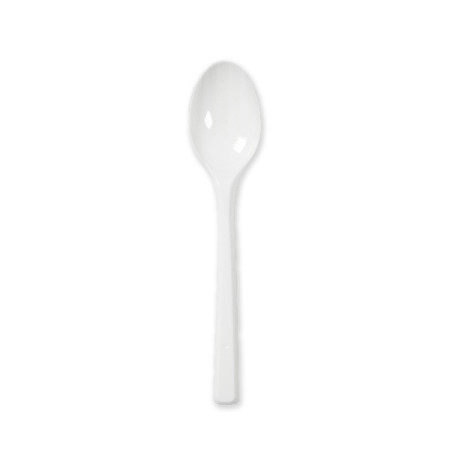 Cucchiai di plastica riutilizzabili bianchi - 100 pz