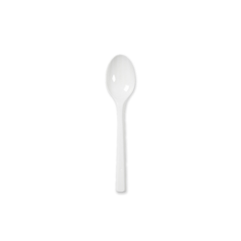 Cucchiai di plastica riutilizzabili bianchi - 100 pz
