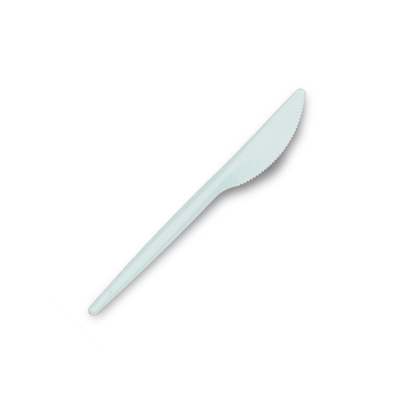 Coltelli di plastica riutilizzabili bianchi - 25 pz