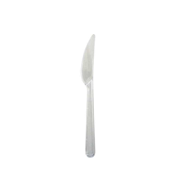 Coltelli di plastica riutilizzabili trasparenti - 50 pz