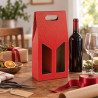 Scatola porta bottiglie in cartoncino 2 posti cannetè rosso