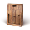 Scatola porta bottiglie in cartoncino 3 posti liscio linea Teak