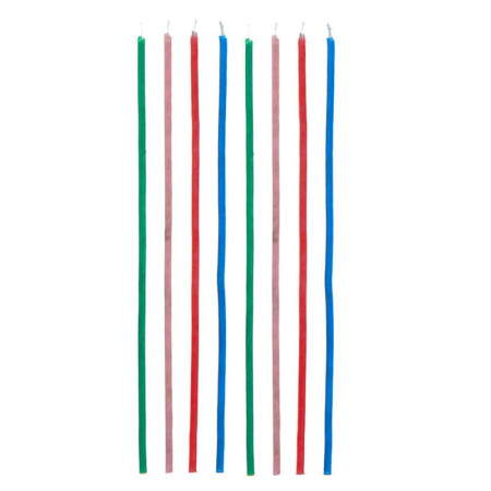 Candeline lunghe multicolore 17 cm - 24 pz
