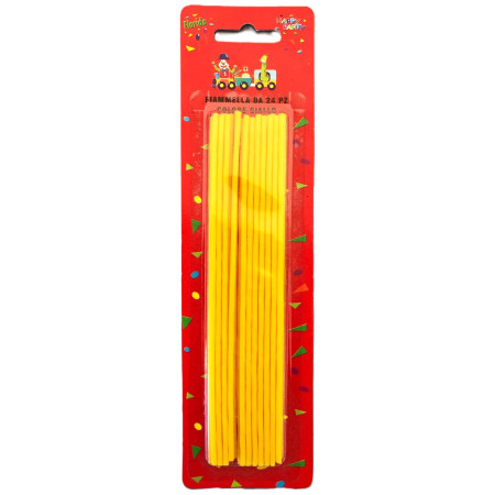 Candeline lunghe gialle 17 cm - 24 pz