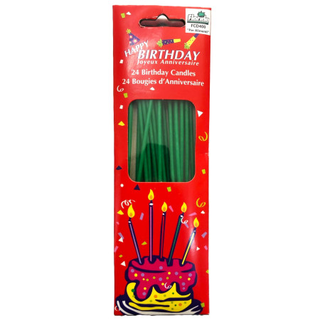 Candeline lunghe verdi 17 cm - 24 pz