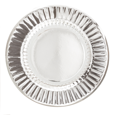 Sottopiatti in cartoncino argento 33 cm - 6 pz