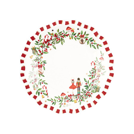 Piatti di carta natalizi Christmas Vintage 21 cm - 8 pz