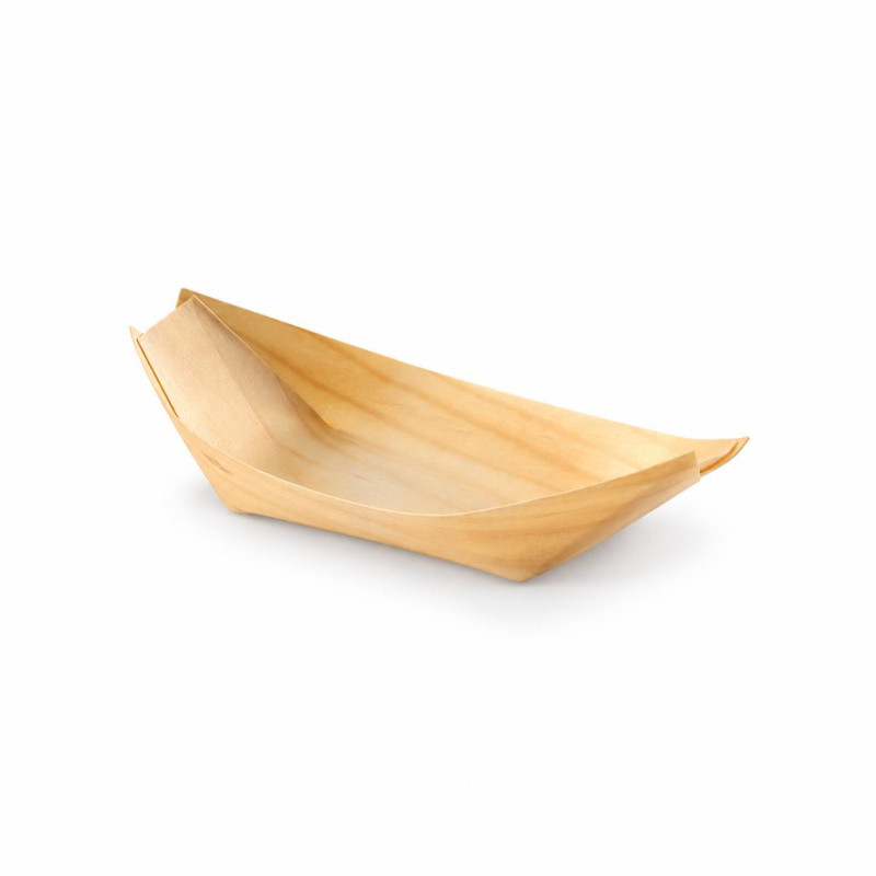 Barchette a foglia in legno per finger food 8 cm - 40 pz